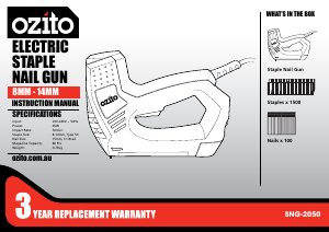 Bruksanvisning Ozito SNG-2050 Häftpistol