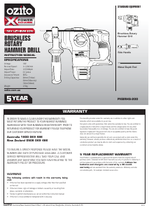 Manual Ozito PXBRHS-200 Rotary Hammer