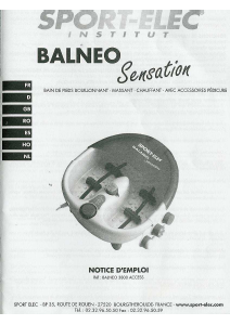 Mode d’emploi Sport-Elec Balneo 3800 Bain de pieds