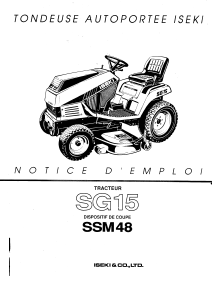 Mode d’emploi Iseki SG15 Tondeuse à gazon