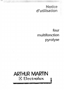 Mode d’emploi Arthur Martin-Electrolux AOB 747 W1 Four