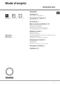 Mode d’emploi Scholtès RSZ 2332 L Réfrigérateur