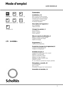 Manual de uso Scholtès LTE 14-H208A+ Lavavajillas