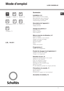 Manuale Scholtès LVL 14-211 IX Lavastoviglie