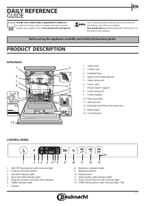 Manual Bauknecht BCIO 3T133 PFETC Dishwasher