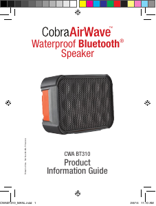 Bruksanvisning Cobra CWA BT310 AirWave Högtalare