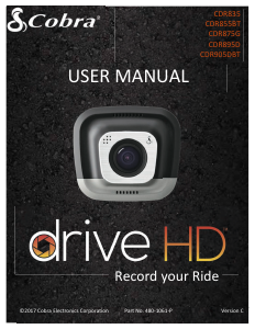 Handleiding Cobra CDR905DBT Drive HD Actiecamera