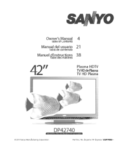 Handleiding Sanyo DP42740 Plasma televisie