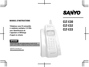 Mode d’emploi Sanyo CLT-E30 Téléphone sans fil
