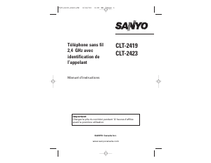 Mode d’emploi Sanyo CLT-2423 Téléphone sans fil