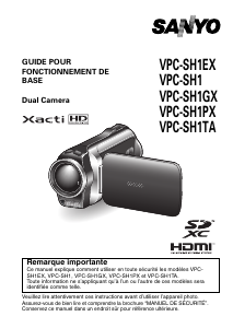 Mode d’emploi Sanyo VPC-SH1 Xacti Caméscope