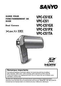 Mode d’emploi Sanyo VPC-CS1TA Xacti Caméscope