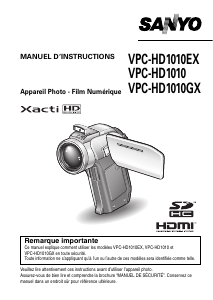 Mode d’emploi Sanyo VPC-HD1010 Xacti Caméscope