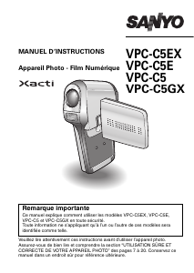 Mode d’emploi Sanyo VPC-C5E Xacti Caméscope