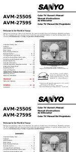 Handleiding Sanyo AVM-2550S Televisie