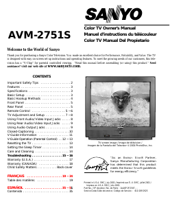 Bruksanvisning Sanyo AVM-2751S TV