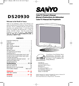 Bruksanvisning Sanyo DS20930 TV