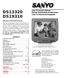 Manual de uso Sanyo DS19310 Televisor