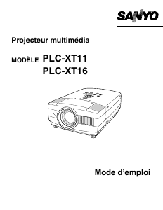 Mode d’emploi Sanyo PLC-XT11 Projecteur