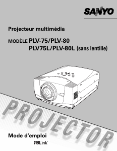 Mode d’emploi Sanyo PLV-80L Projecteur