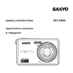 Mode d’emploi Sanyo VPC-E890 Appareil photo numérique