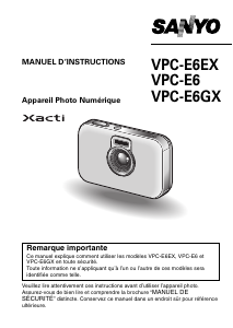 Mode d’emploi Sanyo VPC-E6EX Xacti Appareil photo numérique