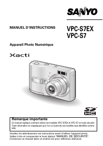 Mode d’emploi Sanyo VPC-S7EX Xacti Appareil photo numérique