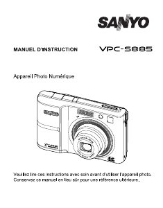 Mode d’emploi Sanyo VPC-S885 Appareil photo numérique