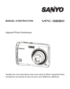 Mode d’emploi Sanyo VPC-S880 Appareil photo numérique