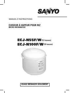 Mode d’emploi Sanyo ECJ-N100F Cuiseur à riz