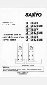 Mode d’emploi Sanyo CLT-D6622 Téléphone sans fil