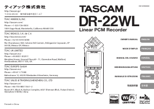 Manual de uso Tascam DR-22WL Grabadora de voz