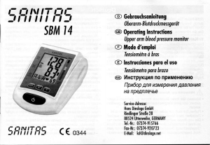 Mode d’emploi Sanitas SBM 14 Tensiomètre