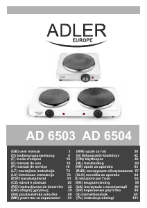 Manual de uso Adler AD 6503 Placa