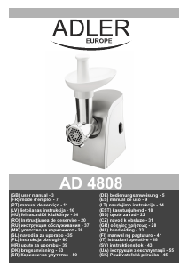 Manual Adler AD 4808 Tocator carne