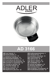 Návod Adler AD 3166 Kuchynská váha