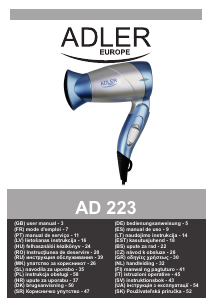 Manual de uso Adler AD 223 pi Secador de pelo