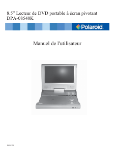 Mode d’emploi Polaroid DPA-08540K Lecteur DVD