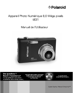 Mode d’emploi Polaroid t831 Appareil photo numérique