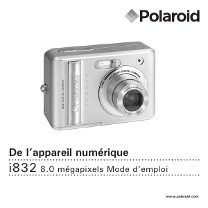 Mode d’emploi Polaroid i832 Appareil photo numérique