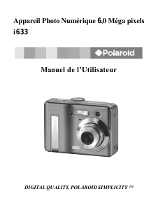 Mode d’emploi Polaroid i633 Appareil photo numérique