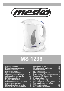 Manual Mesko MS 1236c Jarro eléctrico