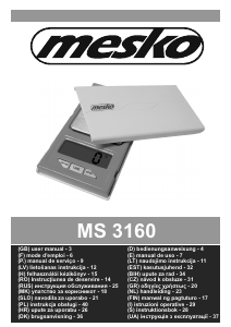 Руководство Mesko MS 3160 Кухонные весы