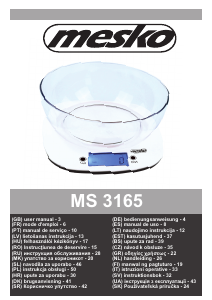 Руководство Mesko MS 3165 Кухонные весы