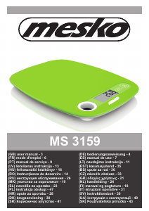 Руководство Mesko MS 3159y Кухонные весы