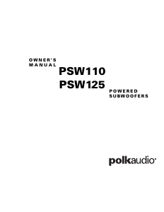 Mode d’emploi Polk Audio PSW110 Caisson de basses