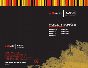 Bruksanvisning Polk Audio MM691 Högtalare