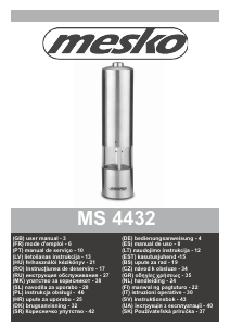 Manuale Mesko MS 4432 Macina pepe e sale