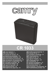 Mode d’emploi Camry CR 1033 Destructeur
