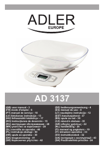 Посібник Adler AD 3137s Кухонні ваги